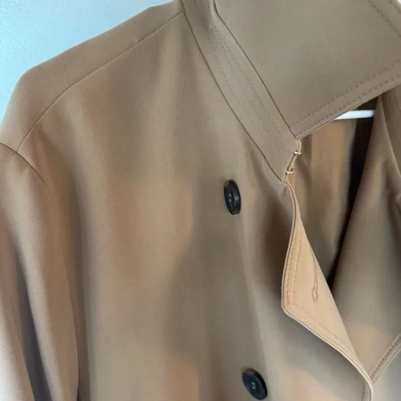 H&M Classic Tan Double-Breasted Women's trench Coat size XL - Picture 11 of 14